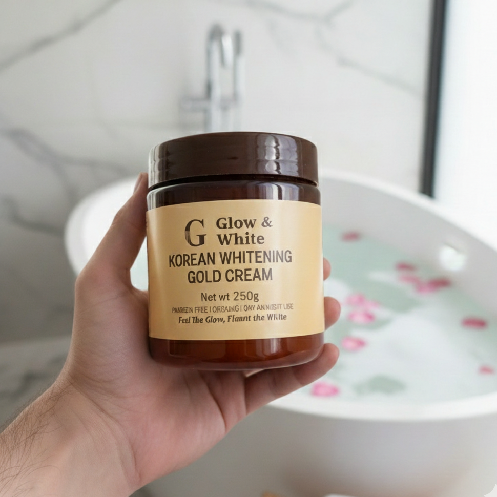 Glow & White Korean Whitening Gold Cream for radiant, bright, and nourished skin care